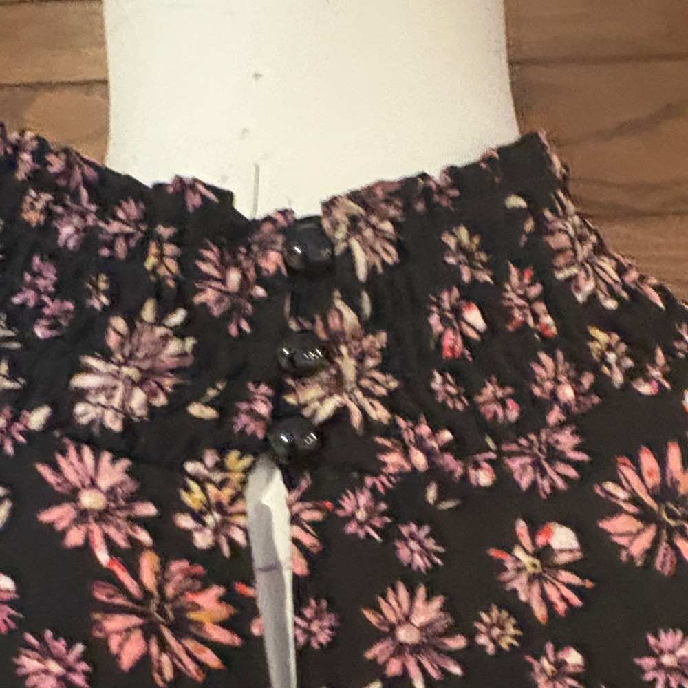 Nanette Lepore Black and Pink Floral Midi Dress - Picture 5 of 7